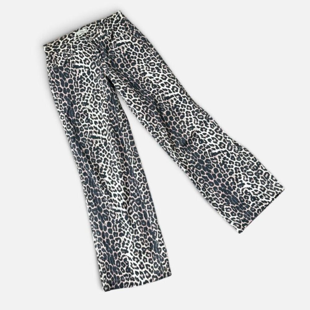 PacSun Leopard Cheetah Casey Baggy Low Rise Denim Jeans Dad 24” Wide Leg